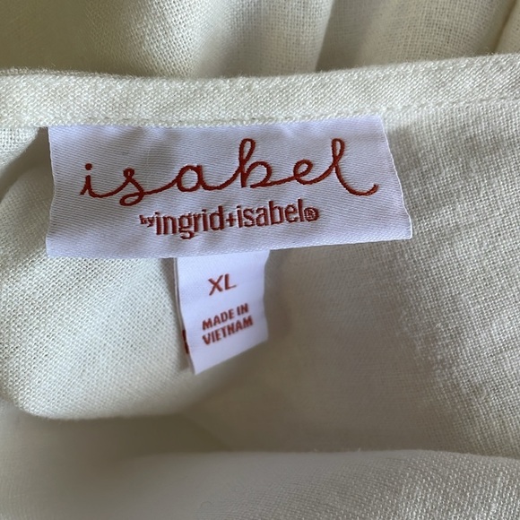 Isabel Maternity Linen Puff Sleeve Dress - Picture 8 of 10